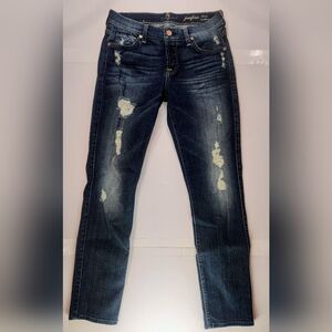 7 For all Mankind Jeans Womens 25 Skinny Boyfriend Button Fly Josefina